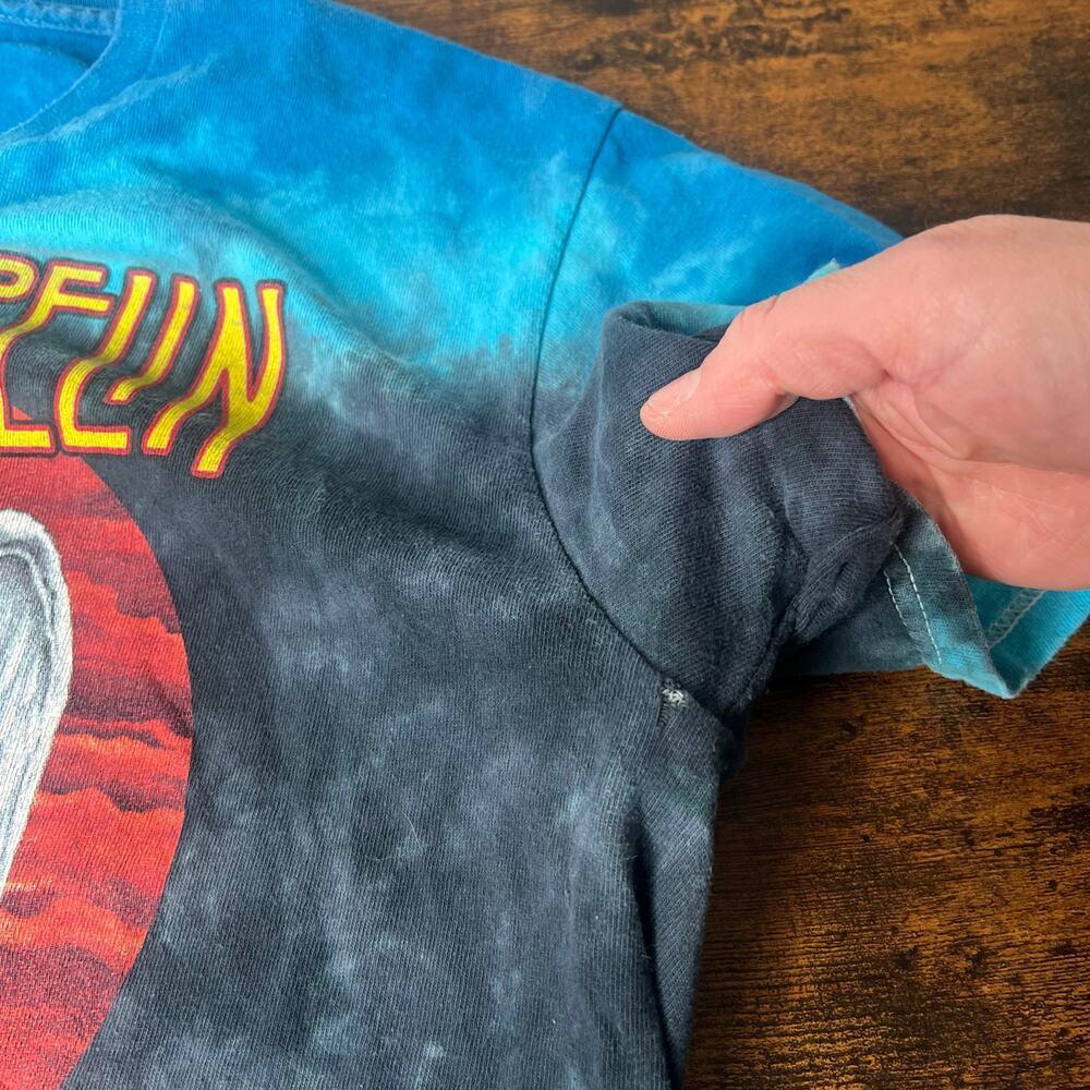 Led Zeppelin Tie Dye T-Shirt US Tour 1975 Graphic Tee Size M Boho Hippie *Flaw - Picture 9 of 10